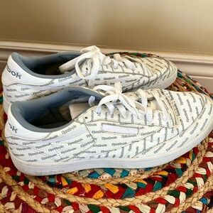 Reebok Club Classic White Sneakers with Logo Overbranded